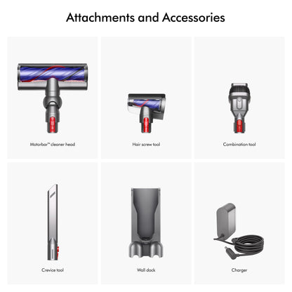 Dyson V9 Motorbar cordless vacuum, 100AW suction, detangling brush, converts to handheld.