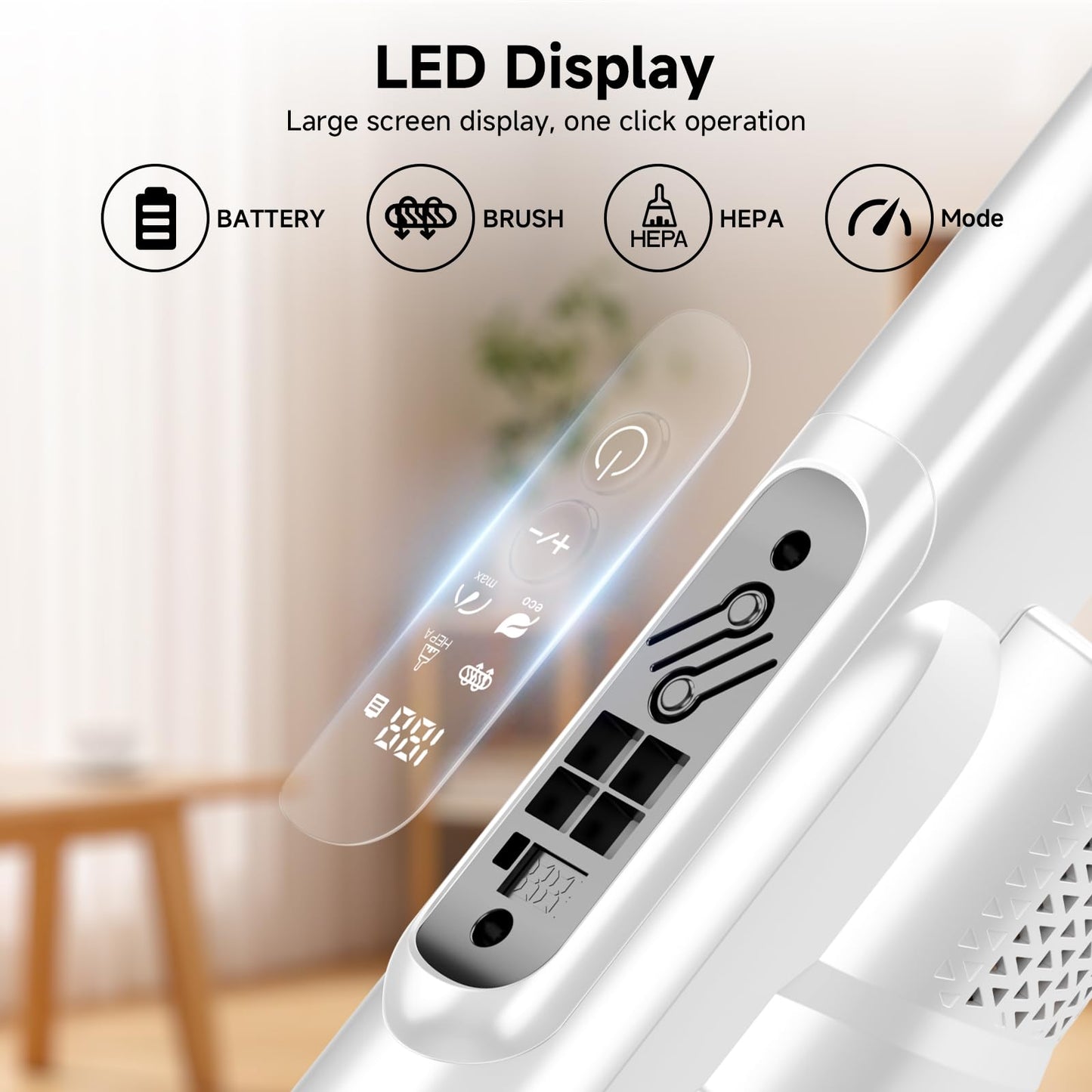 AKAVAC cordless stick vacuum, auto empty system, self-charging base, HEPA filter, anti-tangle design.