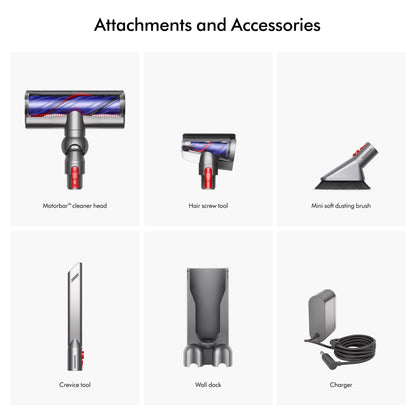 Dyson V11 Origin cordless vacuum, 185AW suction, up to 60 min runtime, converts to handheld.