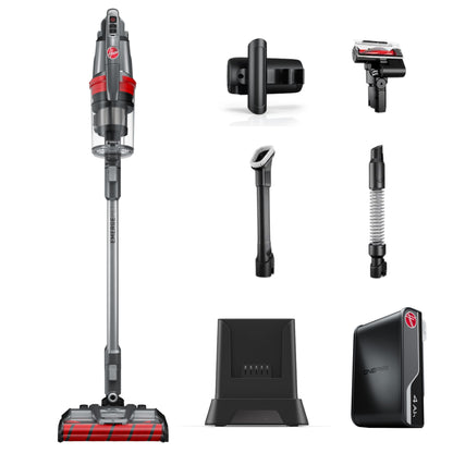 Hoover ONEPWR WindTunnel Emerge Pet+ cordless stick vacuum, lightweight, self-standing, quiet cleaning.