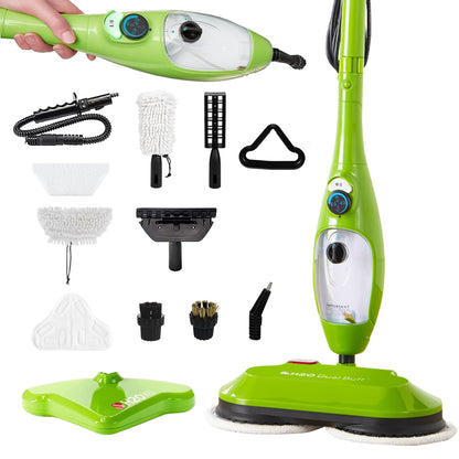 H2O X5 8-in-1 steam mop & handheld cleaner, 11 accessories, for floors, grout, carpets & upholstery.