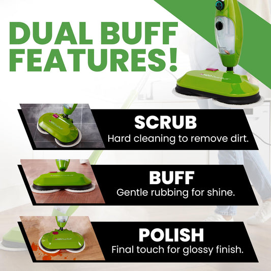 H2O X5 8-in-1 steam mop & handheld cleaner, 11 accessories, for floors, grout, carpets & upholstery.
