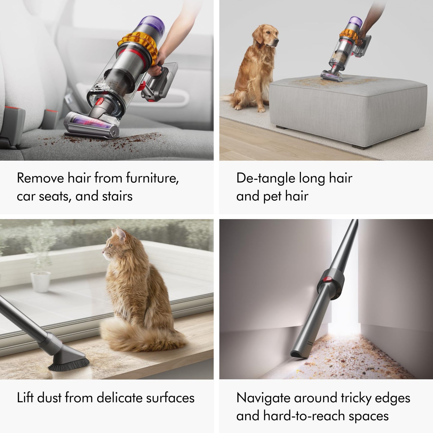 Dyson V15 Detect Plus cordless vacuum, laser dust detection, 240AW suction, deep carpet & pet cleaning.