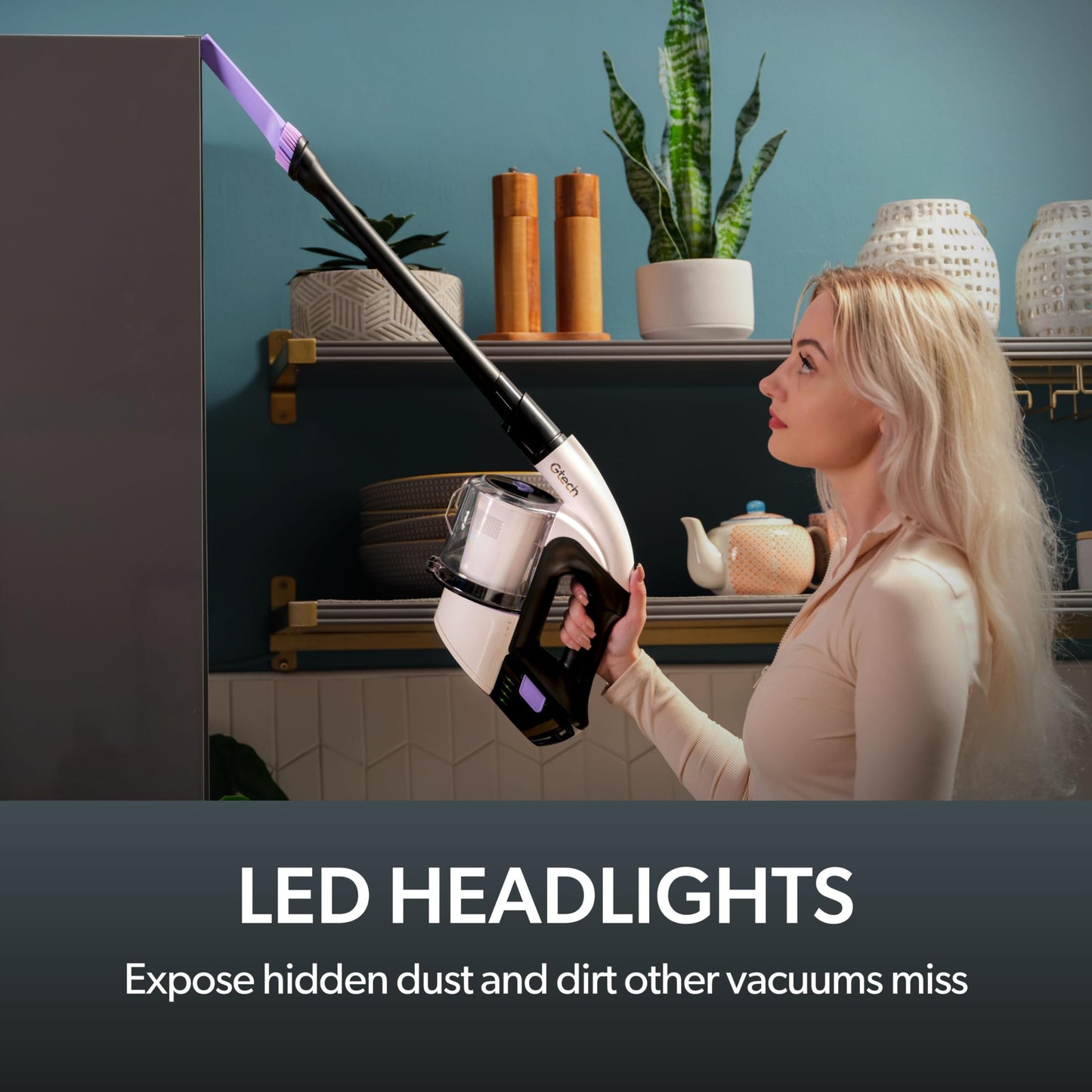 Gtech Multi Platinum cordless handheld vacuum, lightweight aluminum design, 30 min runtime for home & car.