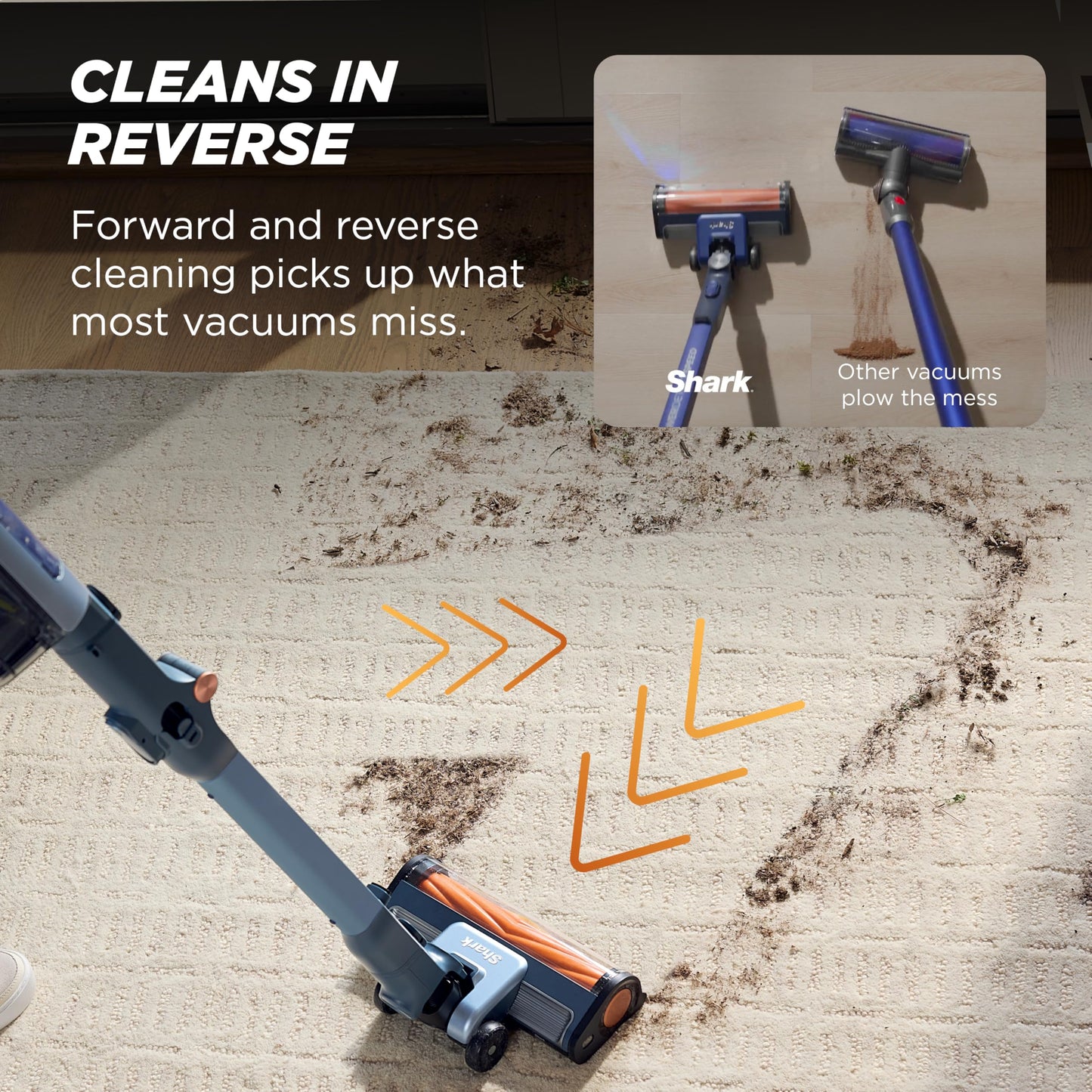 Shark PowerDetect Speed Clean & Empty, auto-empty cordless vacuum, 60 min runtime, lightweight design.