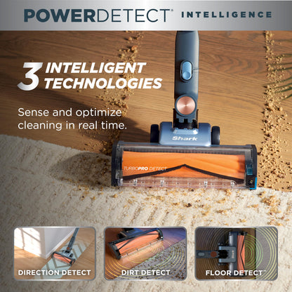 Shark PowerDetect Speed Clean & Empty, auto-empty cordless vacuum, 60 min runtime, lightweight design.