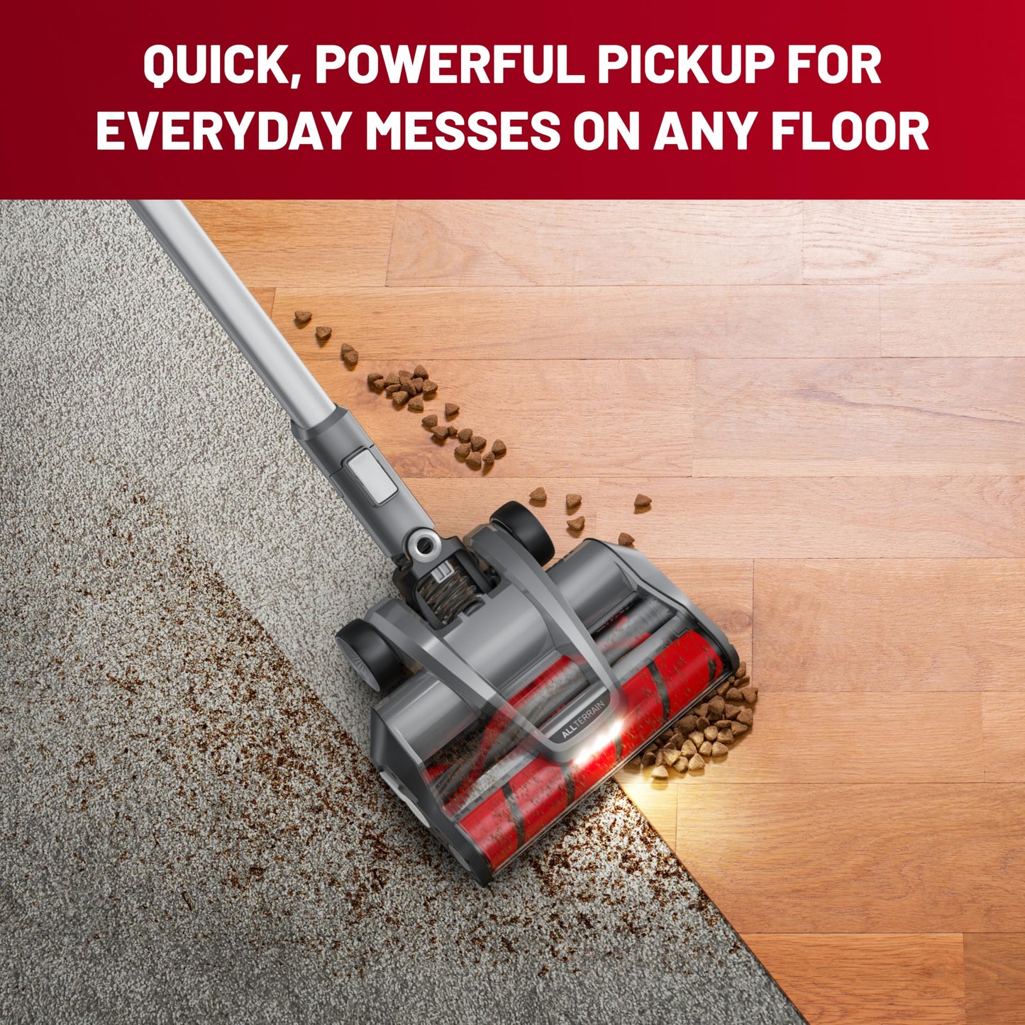 Hoover ONEPWR WindTunnel Emerge Pet+ cordless stick vacuum, lightweight, self-standing, quiet cleaning.